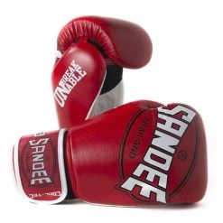 Sandee Cool-Tec Leather Sparring Glove – Red/White/Black