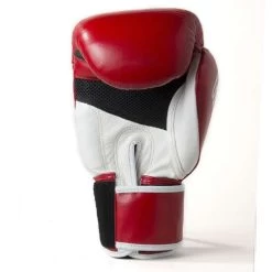 Sandee Cool-Tec Leather Sparring Glove – Red/White/Black -Boxing Shop SandeeCoolTecVelcroRedWhiteBlackLeatherBoxingGloveBack