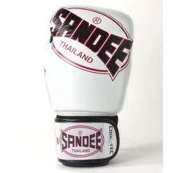Sandee Cool-Tec Leather Sparring Glove – White/Black/Red 5 Sandee Cool-Tec Leather Sparring Glove – White/Black/Red -Boxing Shop SandeeCoolTecVelcroWhiteBlackRedLeatherBoxingGloveFront