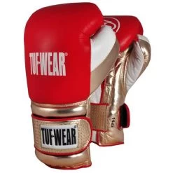 Tuf Wear Apollo Metallic Leather Sparring Glove – Black/Metallic/White -Boxing Shop TW11643RedWhiteGoldApolloLeatherSparGlovefeature