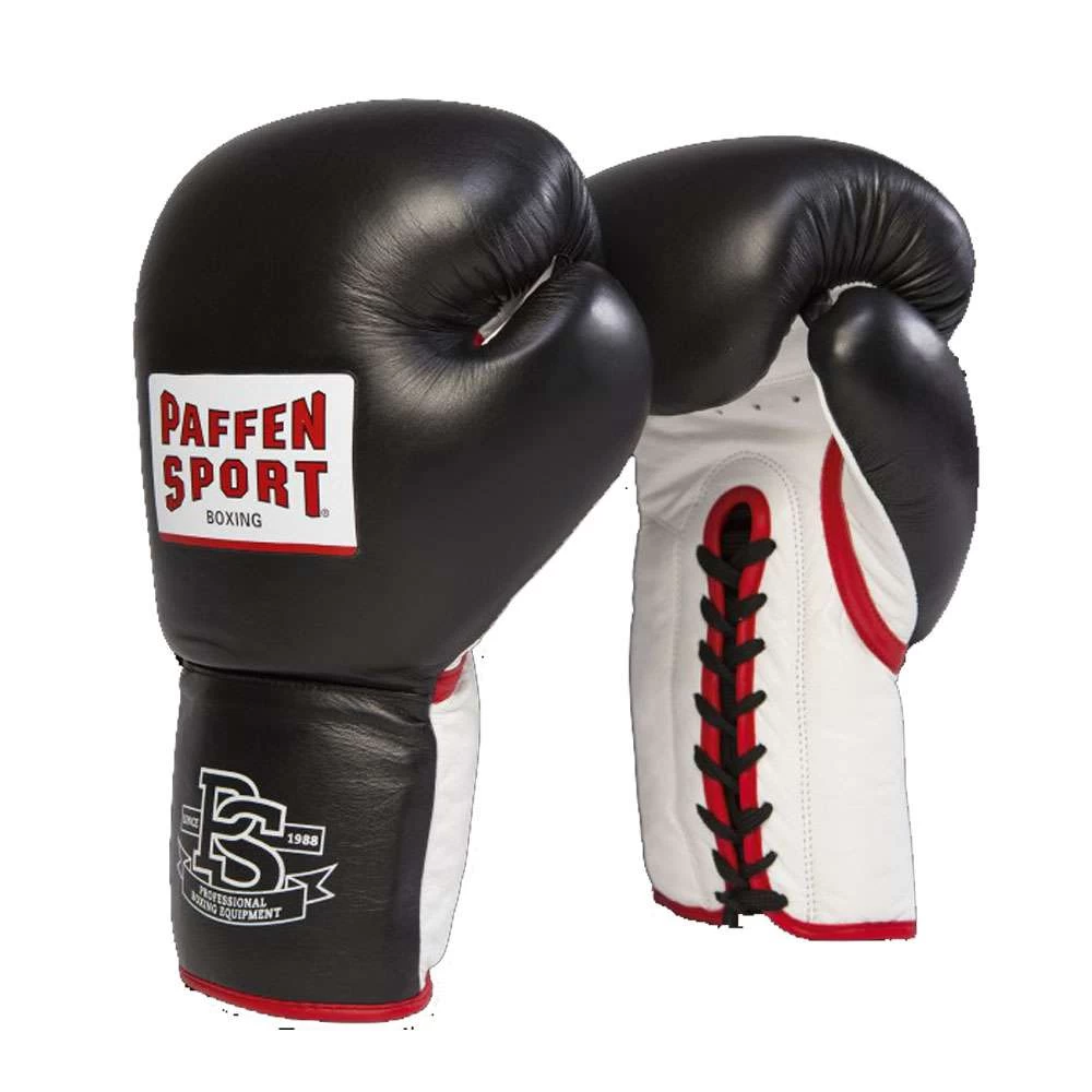 Paffen Sport Pro Heavy Hitter Lace-Up Sparring Gloves – Black/White/Red 1 Paffen Sport Pro Heavy Hitter Lace-Up Sparring Gloves – Black/White/Red