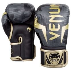 Venum Elite Boxing Gloves – Dark Camo/Gold