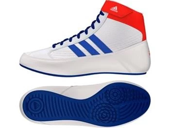 Adidas Havoc Wrestling Boot White/Blue 1 Adidas Havoc Wrestling Boot White/Blue