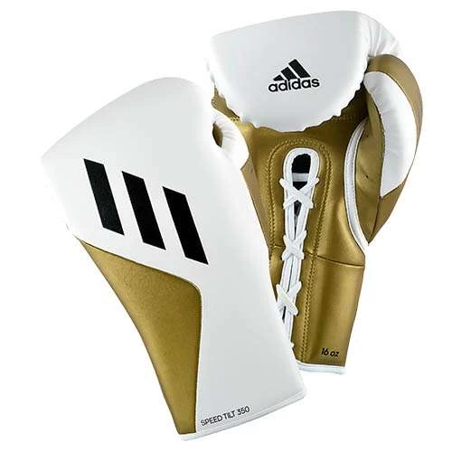 Adidas Speed Tilt 350 Lace Up Boxing Glove – White/Gold 1 Adidas Speed Tilt 350 Lace Up Boxing Glove – White/Gold
