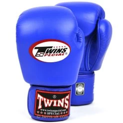 BGVL3 Twins Blue Velcro Boxing Gloves