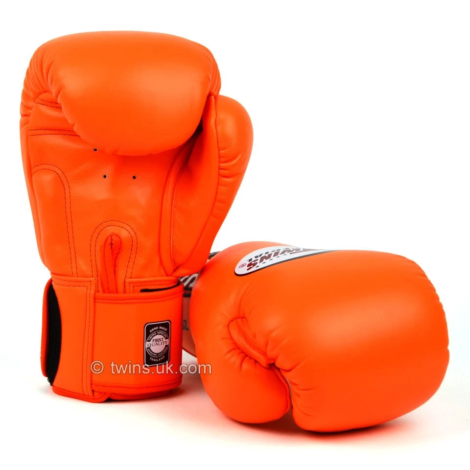 BGVL3 Twins Orange Velcro Boxing Gloves 5 BGVL3 Twins Orange Velcro Boxing Gloves - Image 5