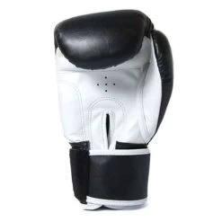Sandee Sport Synthetic Leather Boxing Glove – Black/White -Boxing Shop blacksandeeback 2