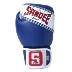 Sandee Sport Synthetic Leather Boxing Glove – Black/White -Boxing Shop bluesandee 2