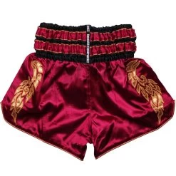 D.E Fit Special Muay Thai Shorts - Red/Silver/Gold -Boxing Shop de fit special muay thai shorts redsilvergold 668526
