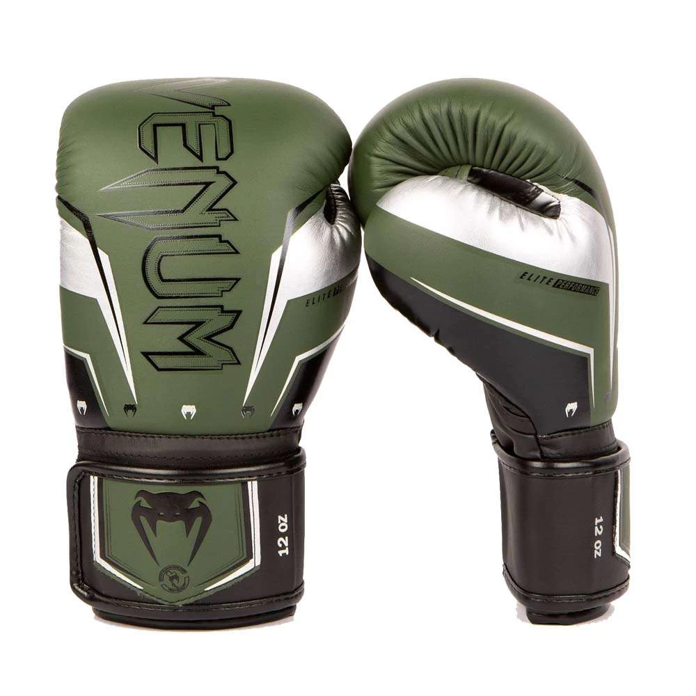 Venum Elite Evo Boxing Gloves – Khaki/Silver 2 Venum Elite Evo Boxing Gloves – Khaki/Silver - Image 2