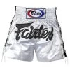 Fairtex BS0604 White Laced Sides Muay Thai Shorts