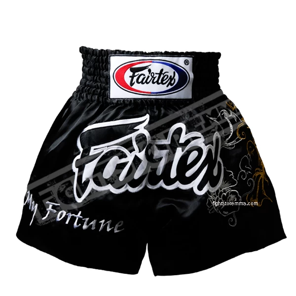Fairtex BS0639 My Fortune Black Muay Thai Shorts 1 Fairtex BS0639 My Fortune Black Muay Thai Shorts