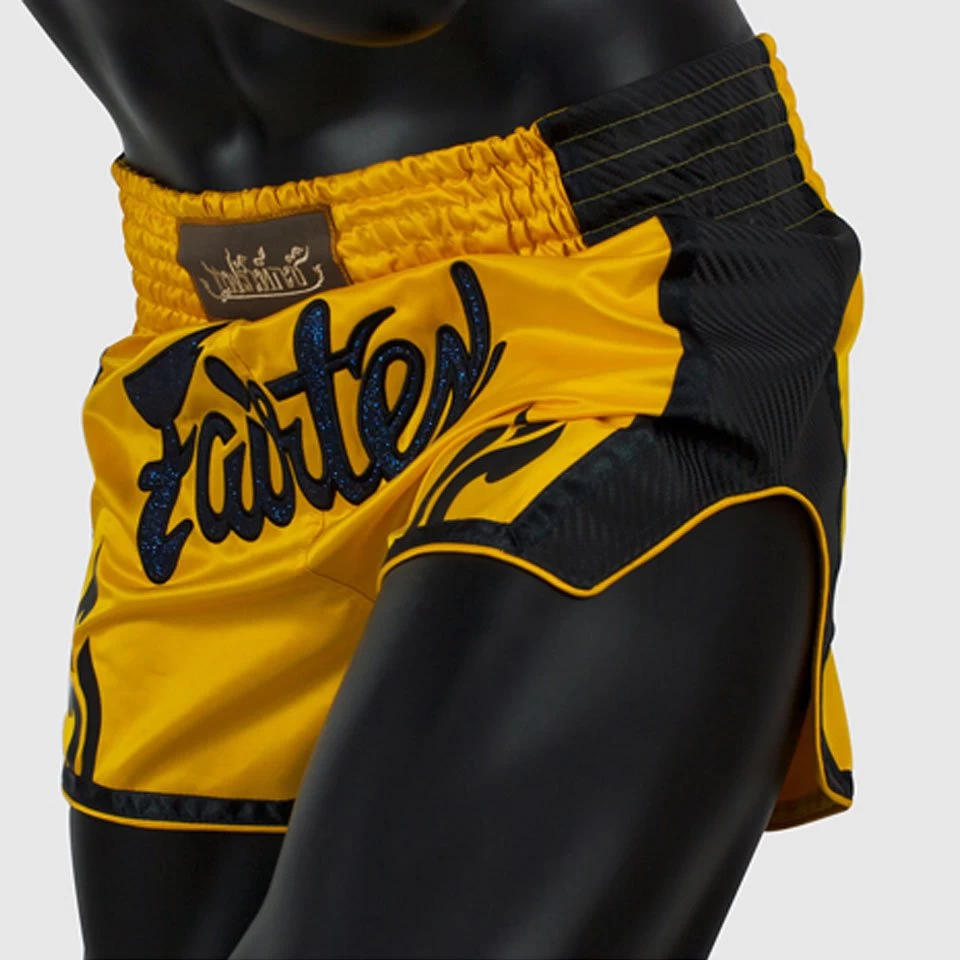 Fairtex BS1701 Slim Cut Muay Thai Shorts - Yellow 3 Fairtex BS1701 Slim Cut Muay Thai Shorts - Yellow - Image 3