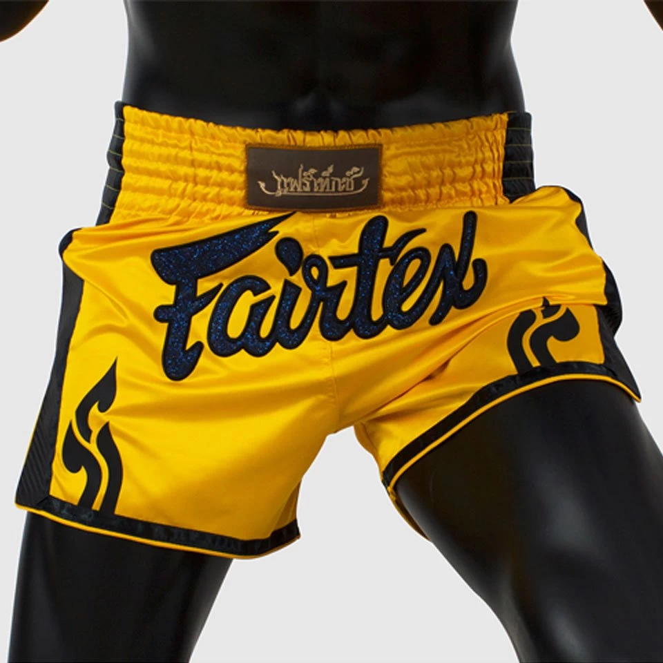 Fairtex BS1701 Slim Cut Muay Thai Shorts - Yellow 1 Fairtex BS1701 Slim Cut Muay Thai Shorts - Yellow