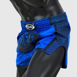 Fairtex BS1702 Slim Cut Muay Thai Shorts - Blue -Boxing Shop fairtex bs1702 slim cut muay thai shorts blue 678933