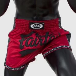 Fairtex BS1703 Slim Cut Muay Thai Shorts - Red/Black