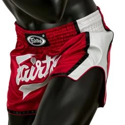 Fairtex BS1704 Slim Cut Muay Thai Shorts - Red/White 5 Fairtex BS1704 Slim Cut Muay Thai Shorts - Red/White -Boxing Shop fairtex bs1704 slim cut muay thai shorts redwhite 312647
