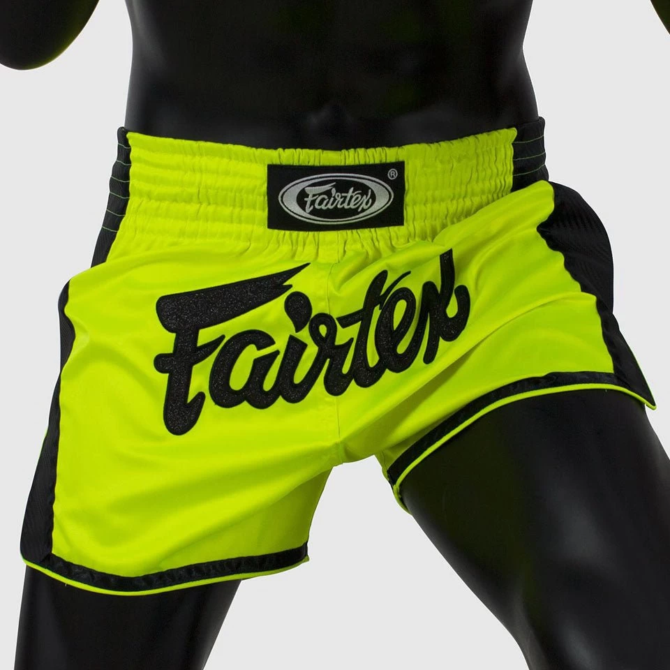 Fairtex BS1706 Slim Cut Muay Thai Shorts - Lime Green 1 Fairtex BS1706 Slim Cut Muay Thai Shorts - Lime Green