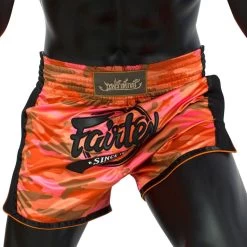 Fairtex BS1711 Slim Cut Muay Thai Shorts - Red Camo