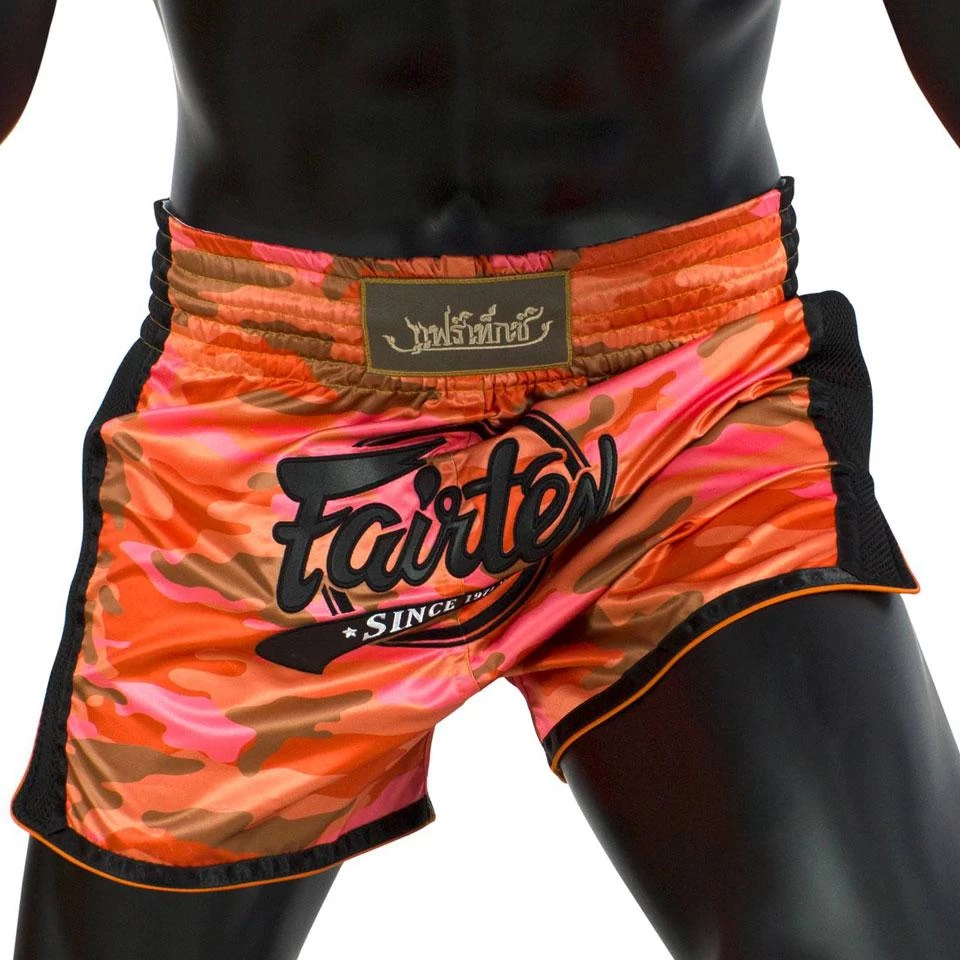 Fairtex BS1711 Slim Cut Muay Thai Shorts - Red Camo 1 Fairtex BS1711 Slim Cut Muay Thai Shorts - Red Camo