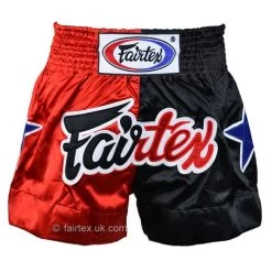 Fairtex BS85 Classic Red-Black Muay Thai Fight Shorts