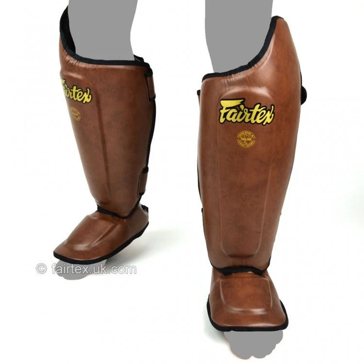 Fairtex Shin Guard SP8 Vintage Brown 1 Fairtex Shin Guard SP8 Vintage Brown