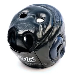 Fairtex Ultimate Full Coverage Headguard - Black And Blue -Boxing Shop fairtex ultimate full coverage headguard black and blue 444267