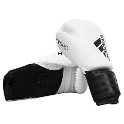 Adidas Hybrid 100 Boxing Glove + Adidas 2.5m Wrap – White/Black -Boxing Shop hybrid 100 white photo 1 1