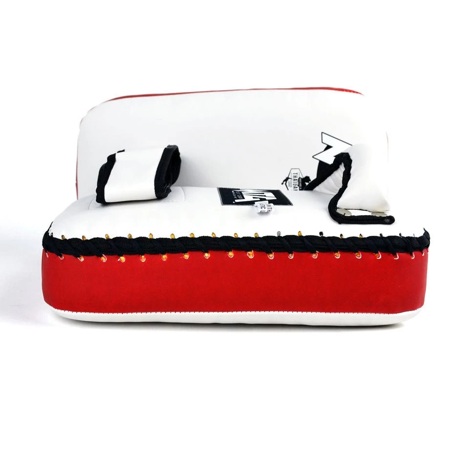 KPS2 MTG Pro White-Red Synthetic Thai Kick Pads 4 KPS2 MTG Pro White-Red Synthetic Thai Kick Pads - Image 4