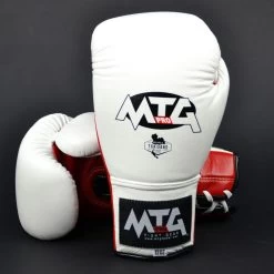 LG2 MTG Pro 3-Tone White Lace-up Boxing Gloves