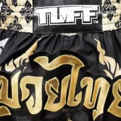 MRS201 TUFF Muay Thai Shorts Retro Style Thai King Of Naga Black -Boxing Shop mrs201 tuff muay thai shorts retro style thai king of naga black 501114