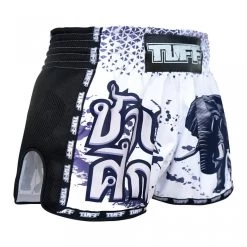 MRS203 TUFF Muay Thai Shorts Retro Style White War Elephant -Boxing Shop mrs203 tuff muay thai shorts retro style white war elephant 879068