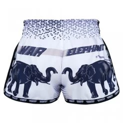 MRS203 TUFF Muay Thai Shorts Retro Style White War Elephant -Boxing Shop mrs203 tuff muay thai shorts retro style white war elephant 918959