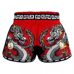 MRS205 TUFF Muay Thai Shorts Retro Style Red Chinese Dragon -Boxing Shop mrs205 tuff muay thai shorts retro style red chinese dragon 978024