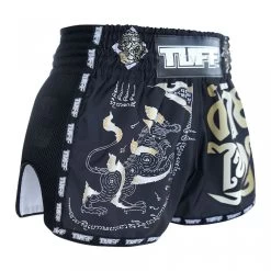 MRS206 TUFF Muay Thai Shorts Retro Style Black Singha Yantra With War Flag -Boxing Shop mrs206 tuff muay thai shorts retro style black singha yantra with war flag 986628