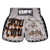 MRS206 TUFF Muay Thai Shorts Retro Style Grey Hanuman Yantra With War Flag