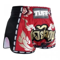 MRS206 TUFF Muay Thai Shorts Retro Style Red Thai Yantra With Muay Thai Text -Boxing Shop mrs206 tuff muay thai shorts retro style red thai yantra with muay thai text 113416