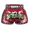 MRS206 TUFF Muay Thai Shorts Retro Style Red Thai Yantra With Muay Thai Text