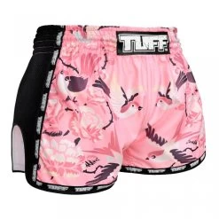MRS302 TUFF Muay Thai Shorts Retro Style Pink Birds With Roses -Boxing Shop mrs302 tuff muay thai shorts retro style pink birds with roses 508493