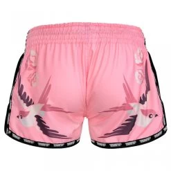 MRS302 TUFF Muay Thai Shorts Retro Style Pink Birds With Roses -Boxing Shop mrs302 tuff muay thai shorts retro style pink birds with roses 901903