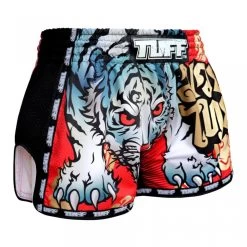 MRS303 TUFF Muay Thai Shorts Retro Style Red Cruel Tiger -Boxing Shop mrs303 tuff muay thai shorts retro style red cruel tiger 122548