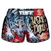 MRS303 TUFF Muay Thai Shorts Retro Style Red Cruel Tiger
