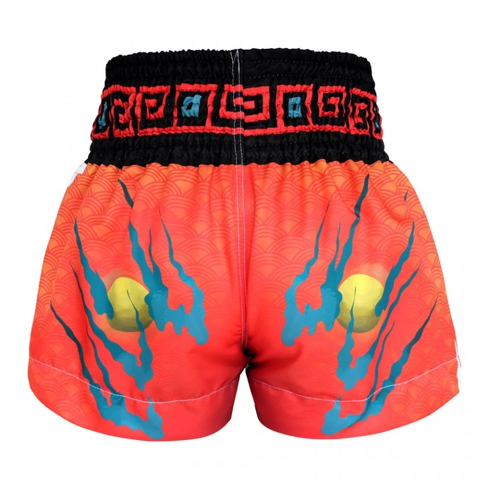 MS622 TUFF Muay Thai Shorts White With Blue Dragon 3 MS622 TUFF Muay Thai Shorts White With Blue Dragon - Image 3