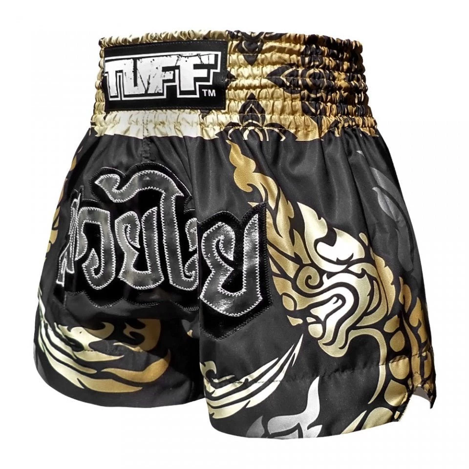 MS631 TUFF Muay Thai Shorts Thai King Of Naga Black 2 MS631 TUFF Muay Thai Shorts Thai King Of Naga Black - Image 2
