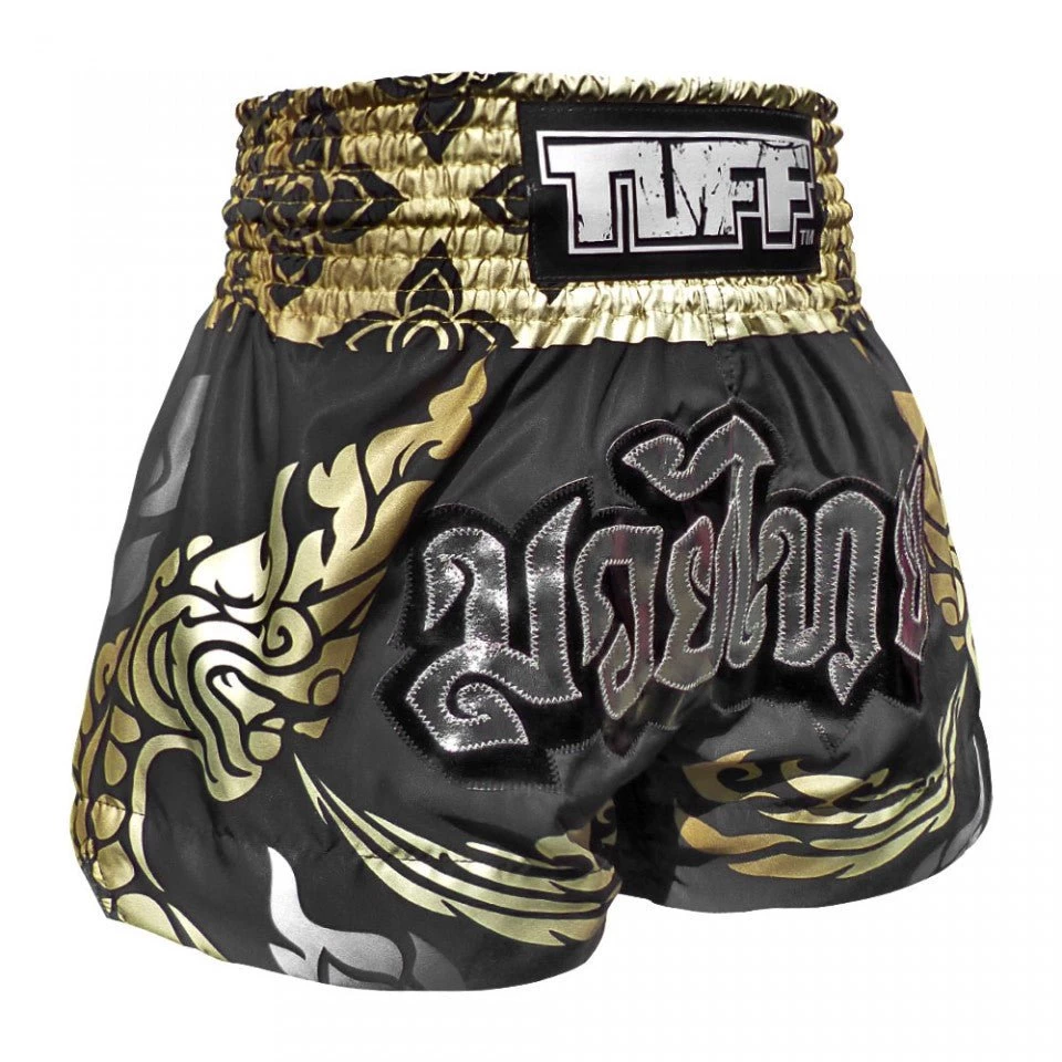 MS631 TUFF Muay Thai Shorts Thai King Of Naga Black 3 MS631 TUFF Muay Thai Shorts Thai King Of Naga Black - Image 3