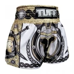 MS634 TUFF Muay Thai Shorts Golden Gladiator In White -Boxing Shop ms634 tuff muay thai shorts golden gladiator in white 562740