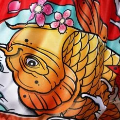 MS637 TUFF Muay Thai Shorts Red Japanese Koi Fish -Boxing Shop ms637 tuff muay thai shorts red japanese koi fish 766915