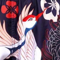 MS639 TUFF Muay Thai Shorts Navy Blue Japanese Drawing Crane Birds 9 MS639 TUFF Muay Thai Shorts Navy Blue Japanese Drawing Crane Birds -Boxing Shop ms639 tuff muay thai shorts navy blue japanese drawing crane birds 107779