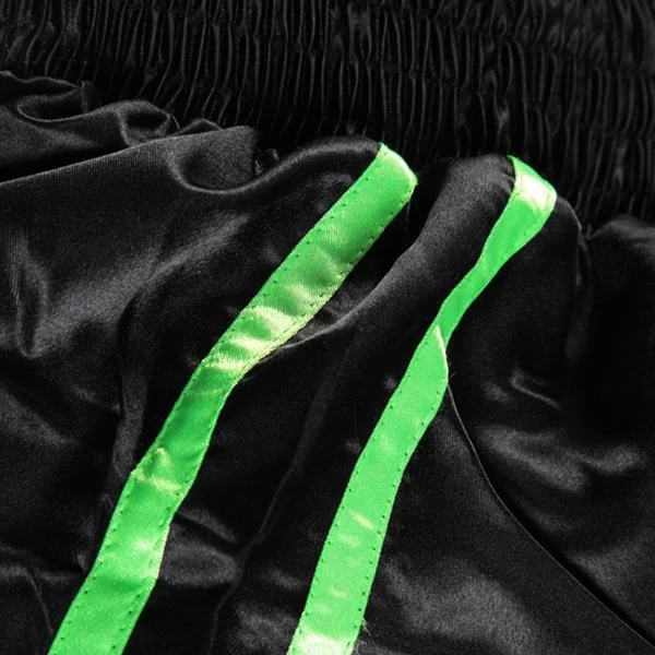 Revgear Kids Muay Thai Shorts - Black Green 3 Revgear Kids Muay Thai Shorts - Black Green - Image 3