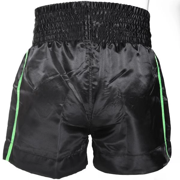 Revgear Kids Muay Thai Shorts - Black Green 2 Revgear Kids Muay Thai Shorts - Black Green - Image 2